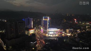 湖南怀化国际商贸城夜景航拍